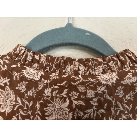 We The Free Border Batik Top Chestnut Brown Floral Size XS - Picture 9 of 9